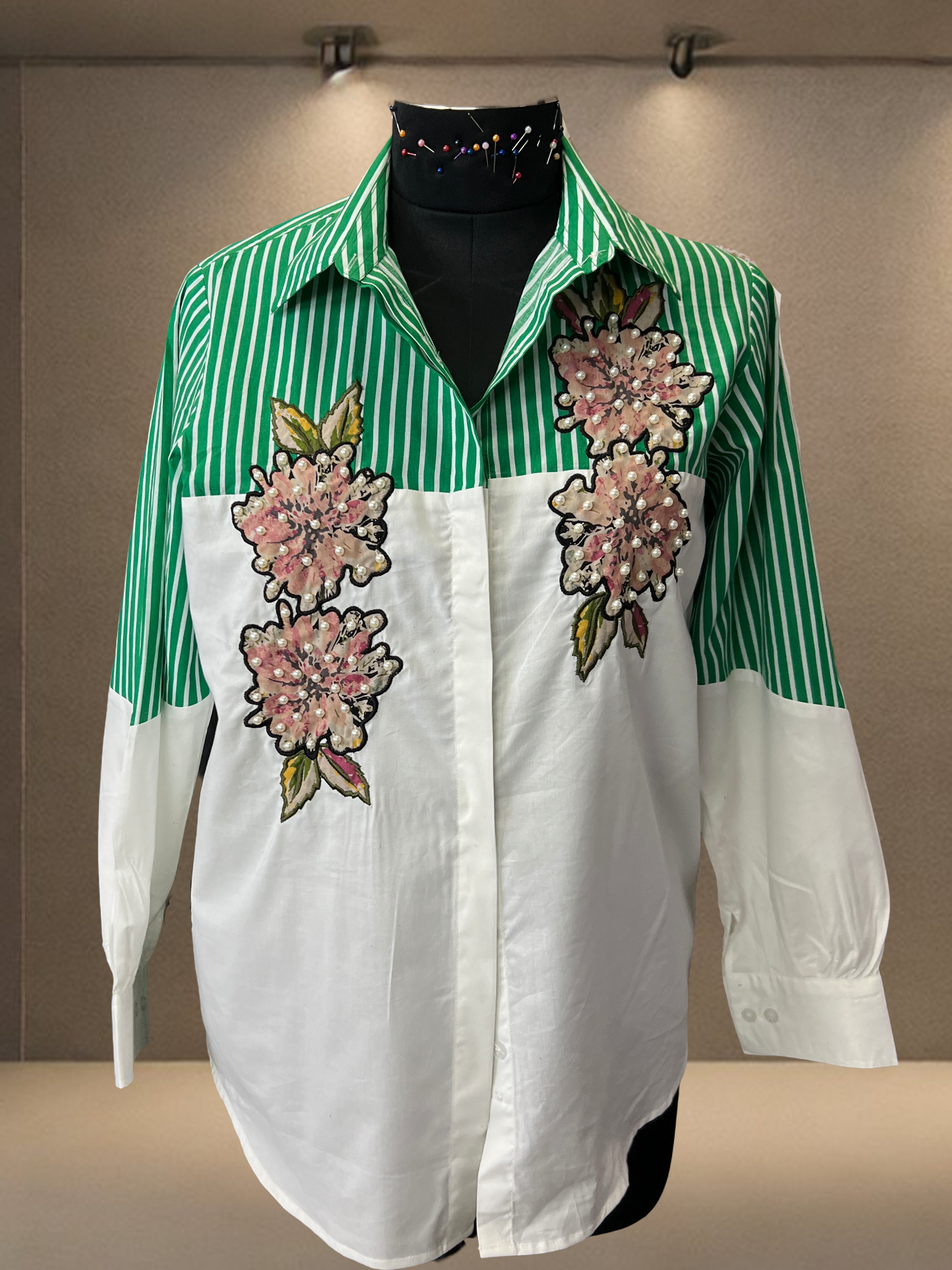 Striped & Floral Appliqué