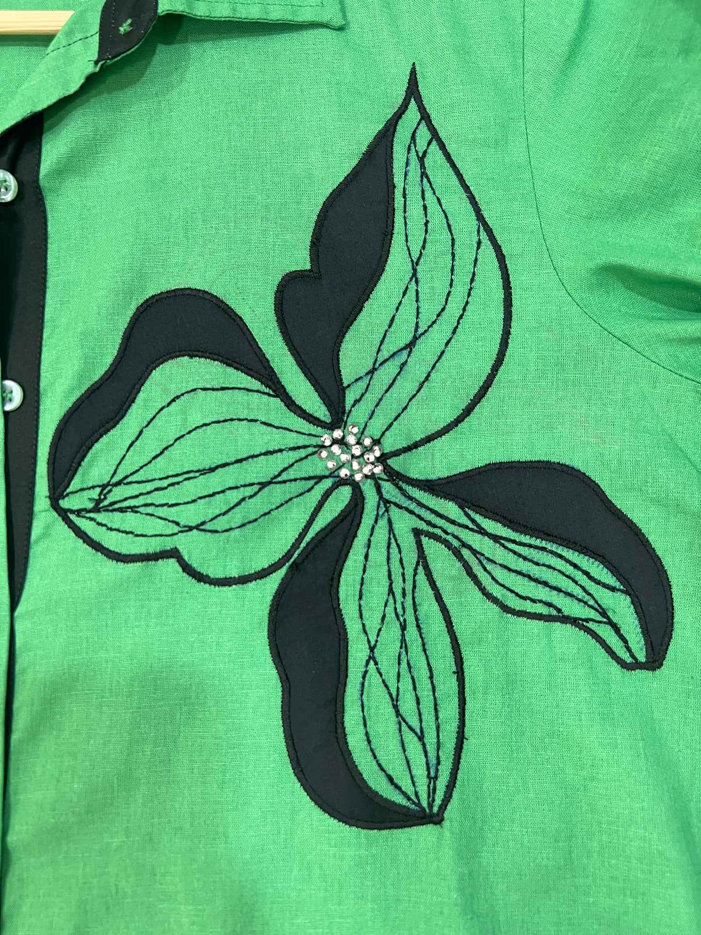 Emerald Bloom Button-Down Shirt