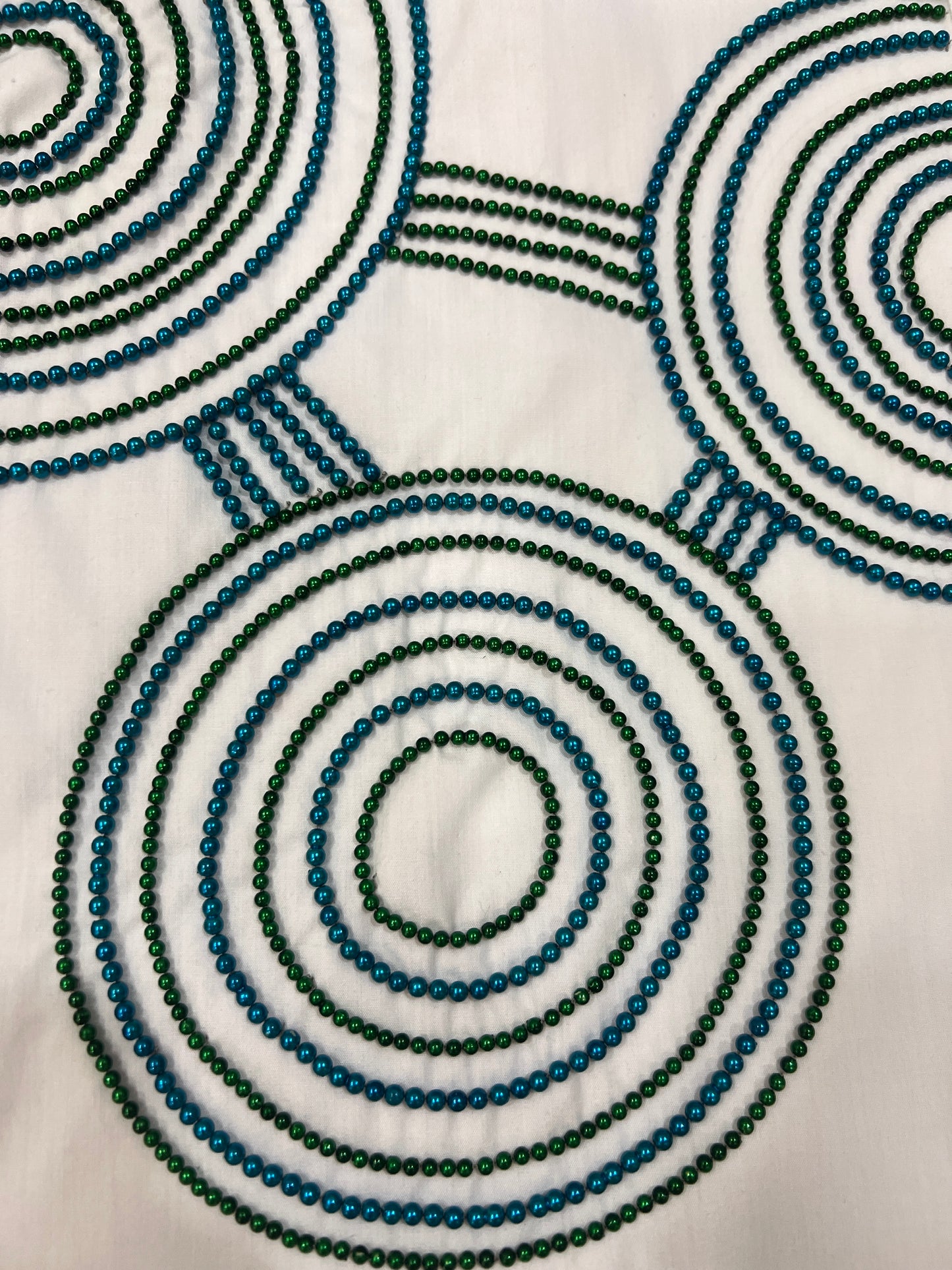 White Serene Circles Embroidered Dolman Shirt