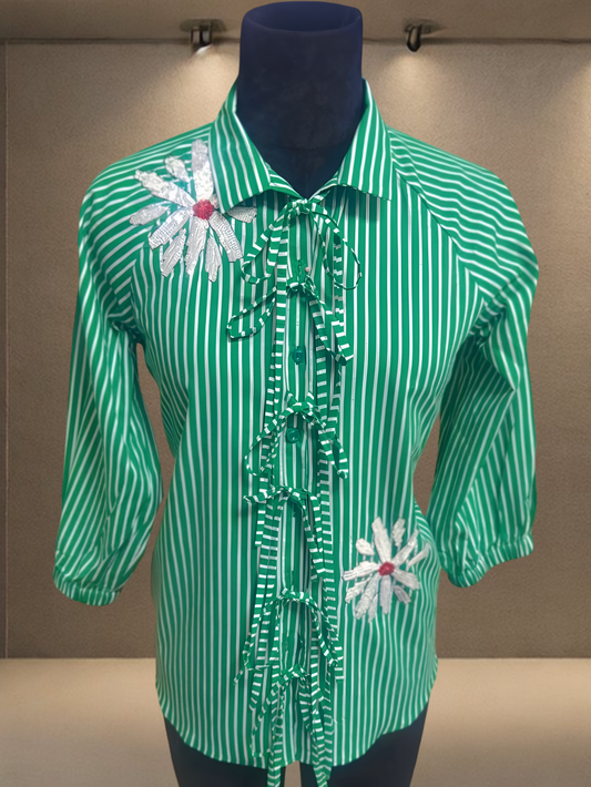 Sequin Tie Up Shirt