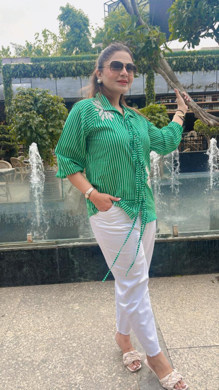 Sequin Tie Up Shirt
